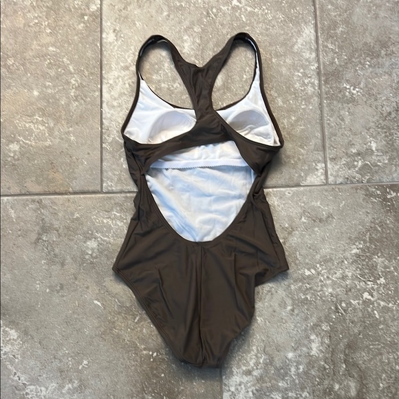 NWOT- Patagonia Brown One Piece Racerback Swimsuit with Scoop Neckline - Picture 3 of 3